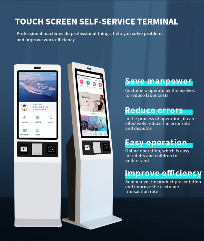 32 Inch Metal Self Service Kiosk for Food Ordering