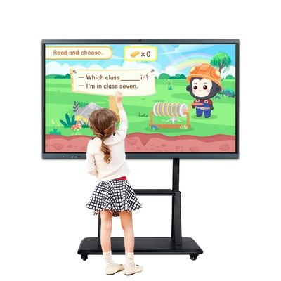 86 Inch 4K Resolution Interactive Whiteboard with 20-Point Infrared Touch Smart Blackboard for Teaching