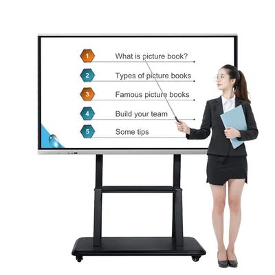 100 Inch 4K UHD Interactive Whiteboard with 20-Point Multi-Touch Smart Board for Classroom
