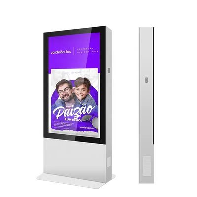 65 Inch Outdoor Advertising Screen Display Kiosk High Brightness Digital Signage