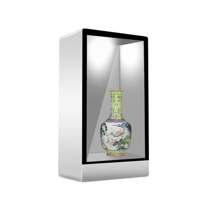55 Inch Transparent LCD Showcase with 1920x1080 Resolution and 10 Points Touch Screen Display Cabinet