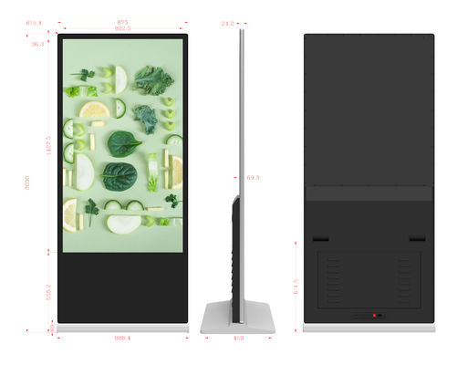 65 Inch Touch Screen Digital Signage Display with High Brightness LCD Advertising Floor Standing Kiosk