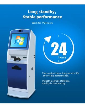 19 Inch Touch Screen Self Service Kiosk with ID Card Reader and A4 Printer