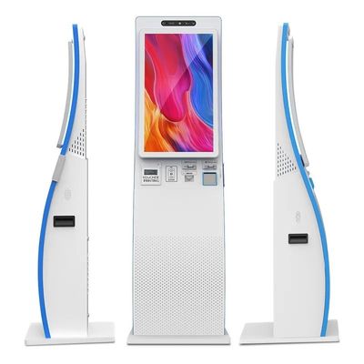 ODM Curved Surface Touch Screen Self Service Kiosk 23.6 inch With QR Code Scanner