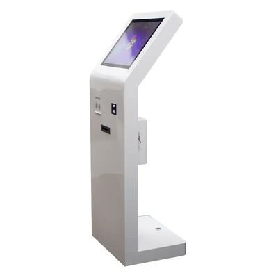 Floor Standing Touch Screen Kiosk 21.5 Inch With IC Card Reader QR Code Scanner