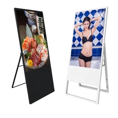 43 Inch Portable Floor Standing LCD Advertising Display with 1920 x 1080 Resolution for Exhibition and Shop Use