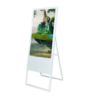 43 Inch Portable Floor Standing LCD Advertising Display with 1920 x 1080 Resolution for Exhibition and Shop Use