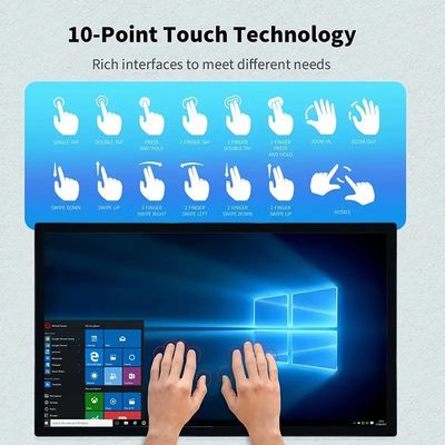 43 Inch High Brightness Capacitive Touch Screen Monitor Industrial Display