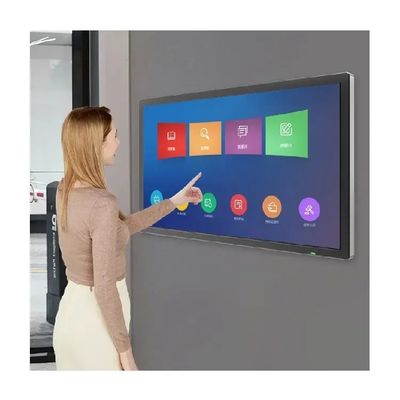 50 Inch Wall Mounted Infrared Touch Screen Monitor PC Ultra Narrow Edge HDMI Port