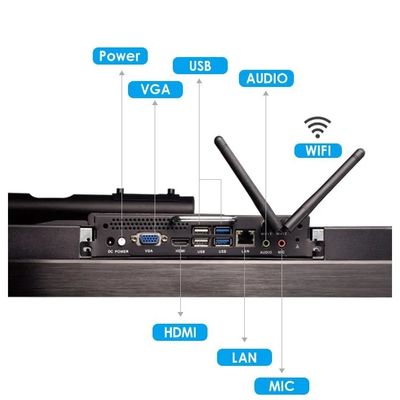 55 Inch Smart Touch Screen Interactive Flat Panel with 16:9 Aspect Ratio and 10 Point Touch