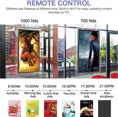 55 Inch Dual Screen High Brightness Advertising Display LCD Player with 1500 Nits Brightness