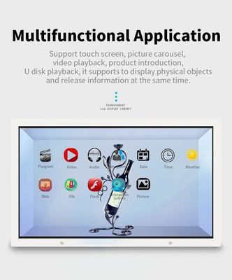 50 Inch High Transparency Transparent LCD Showcase with Android System Touch Screen Display Box