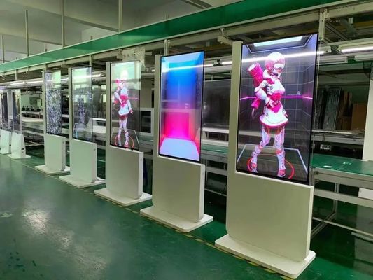 OLED 55 Inch Transparent Touch Screen Display Floor Stand All In One Monitor