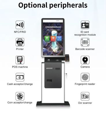 Touch Screen Hotel Self Check In Kiosk 32 Inch Parking Car Payment Self Service Kiosk