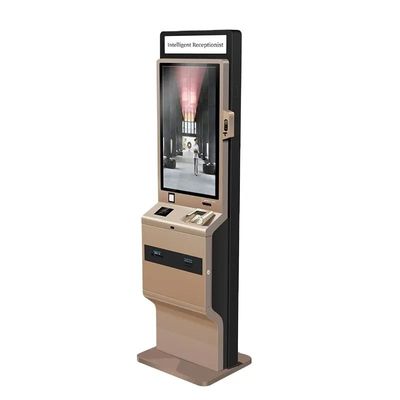 Stand Free Touch Screen Self Service Kiosk 90W With LED Light Box Thermal Printer