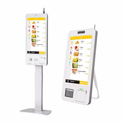 Cash Acceptor Wall Mount And Tabletop Self Ordering Kiosk With POS System