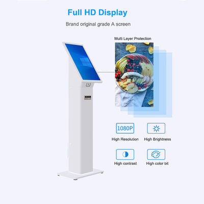 Self Checkin Kiosk with QR Code ID Card Reader, Windows 10 OS, and Customizable LED Lights for Efficient Customer Check-In