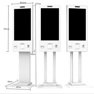POS Kiosk All-in-one System with Capacitive Touch Screen 80mm Thermal Printer and NFC Card Reader for Self-service Checkout