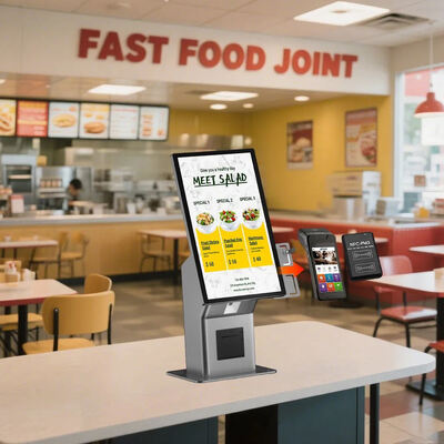 32 Inch Self Ordering Kiosk with 10-Point Capacitive Touch and Multiple Interfaces for Fast Food Restaurants