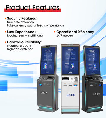 32-inch Capacitive Touch Screen Self Service Kiosk with Facial Recognition and Floor Standing Design for Hotel Check-in