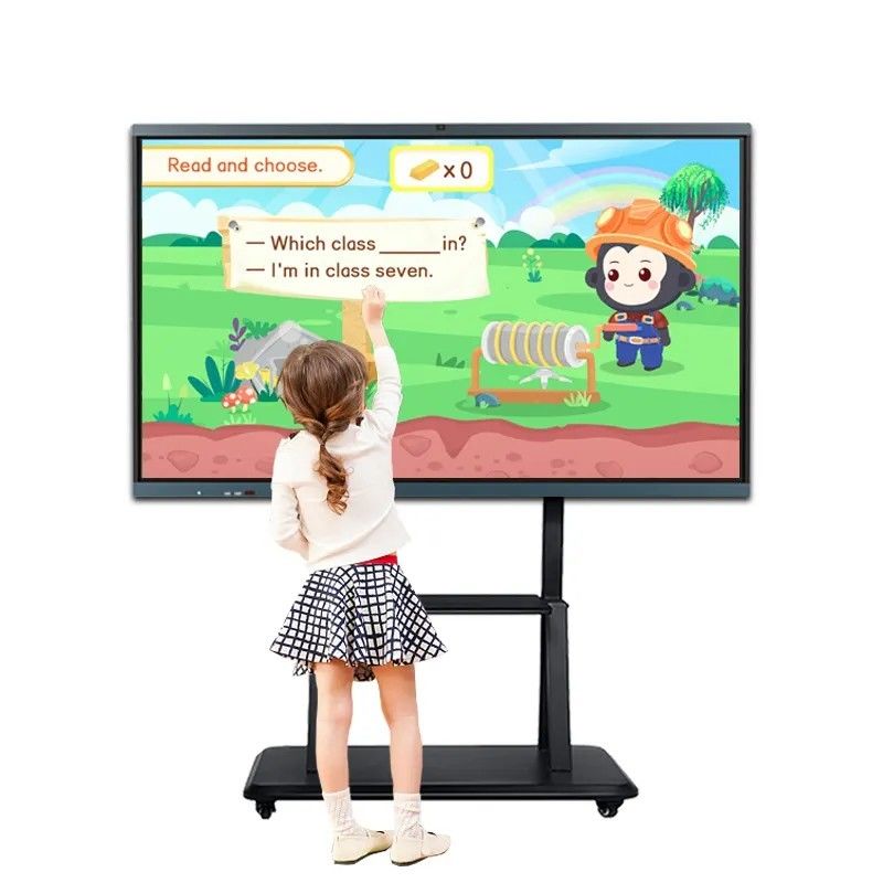86 Inch 4K Resolution Interactive Whiteboard with 20-Point Infrared Touch Smart Blackboard for Teaching