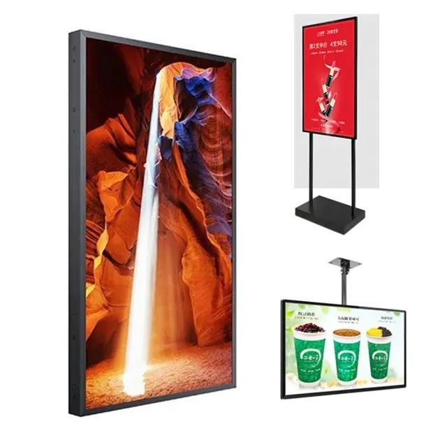 55 Inch 16:9 High Brightness Advertising Display LCD Screen with 2000cd/m2 Brightness for Shop Window Video Player
