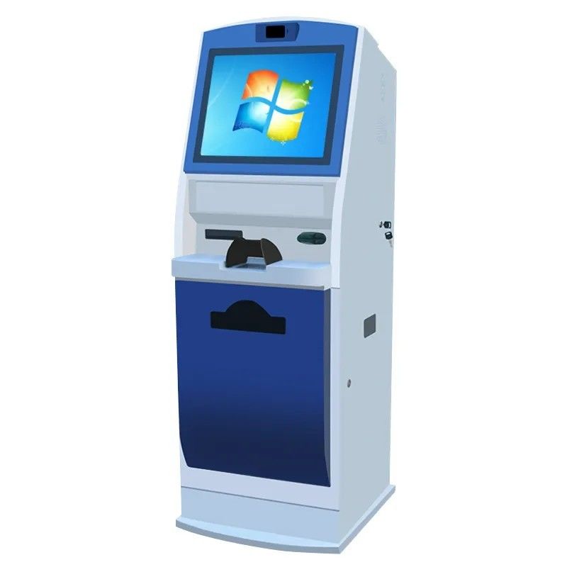 19 Inch Self Service Touch Screen Kiosk Terminal With ID Card Reader A4 Printer