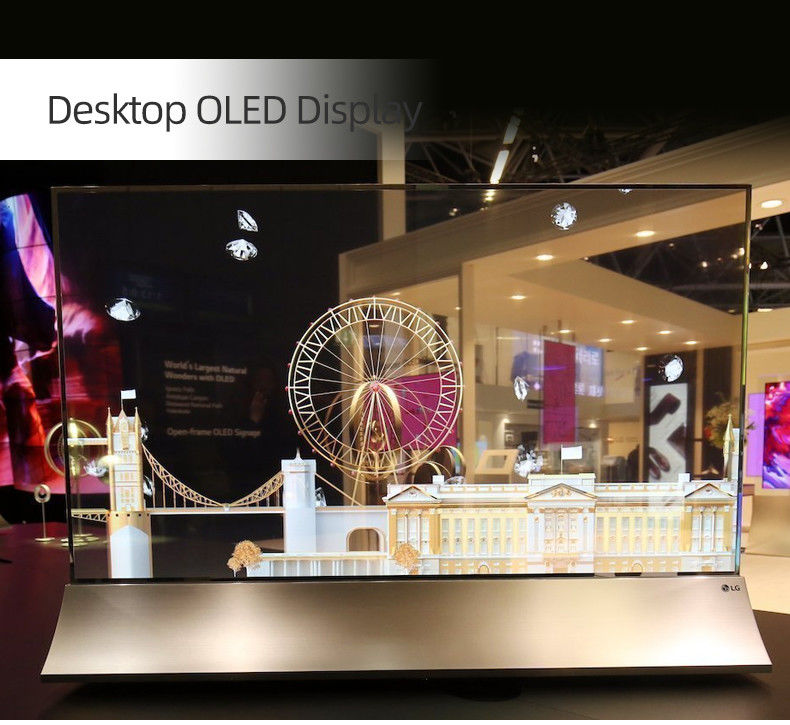 55 Inch Transparent OLED Touch Screen Digital Signage Monitor with 1920*1080 Resolution and Capacitive Touch