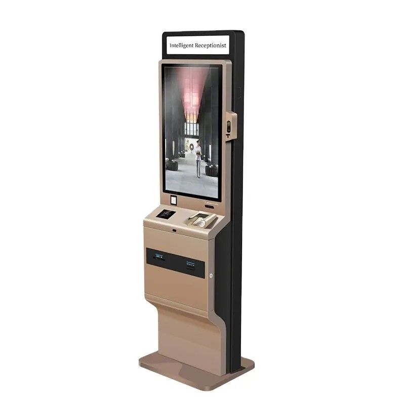 Stand Free Touch Screen Self Service Kiosk 90W With LED Light Box Thermal Printer