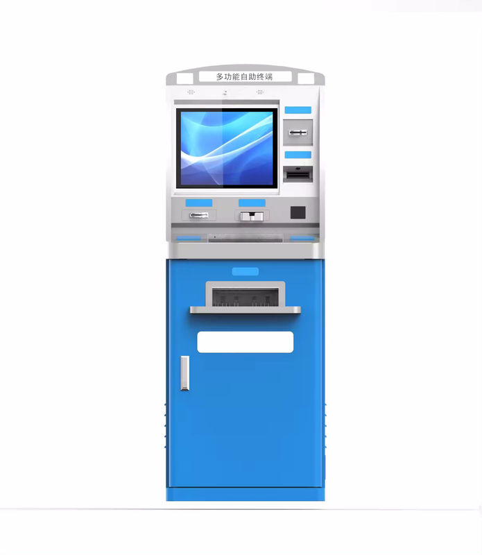 Customized LED Lights Self Service Kiosk with Integrated Disorder Card Issuance System and Credit Card Capability