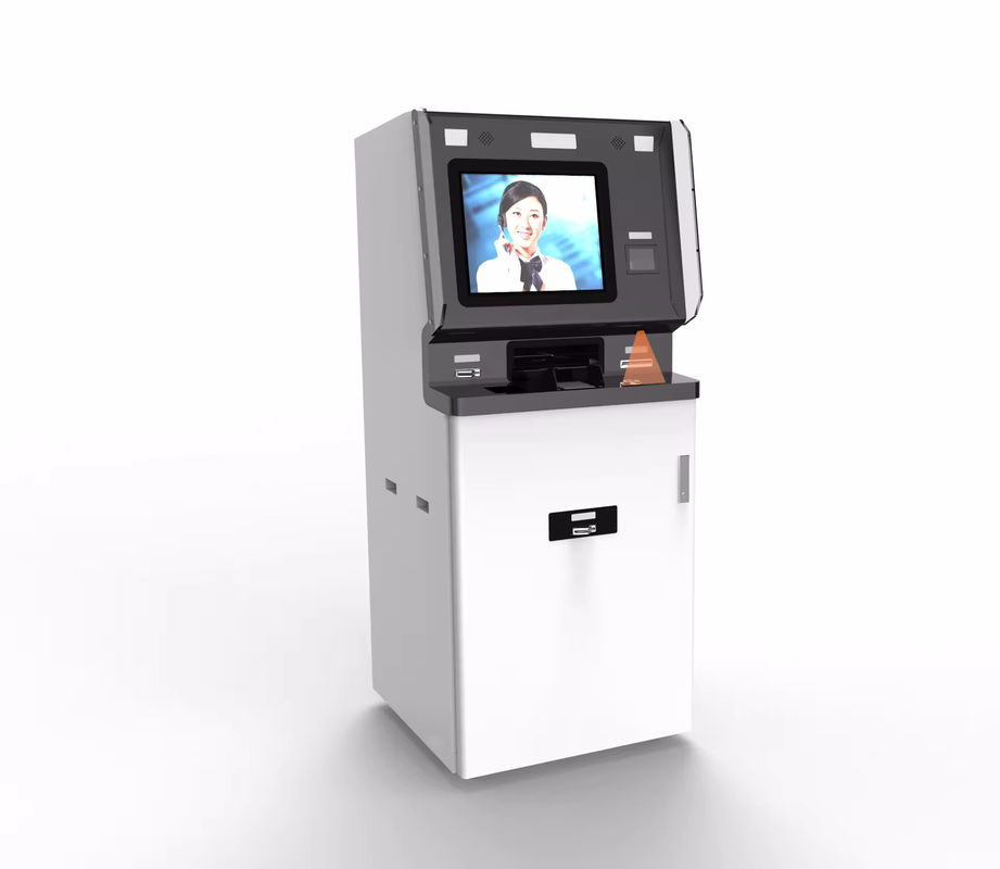 Customized Self Checkin Kiosk with Facial Recognition Camera Card Dispenser and LED Lights