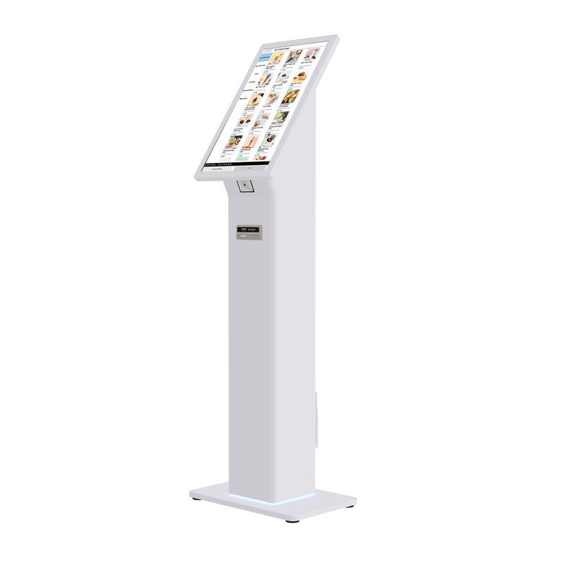 Self Checkin Kiosk with QR Code ID Card Reader, Windows 10 OS, and Customizable LED Lights for Efficient Customer Check-In
