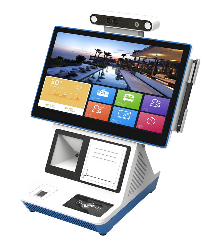 Desktop Self Checkin Kiosk with 10-Point Capacitive Screen Android or Windows Custom Optional and WiFi Communication for Visitor Management