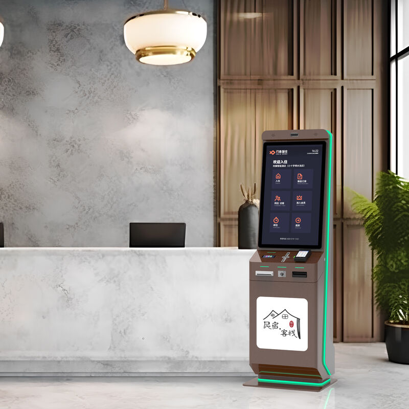 Hotel Self Check-In Kiosk with QR Code Payment and Touch Screen for Floor Standing Self Service